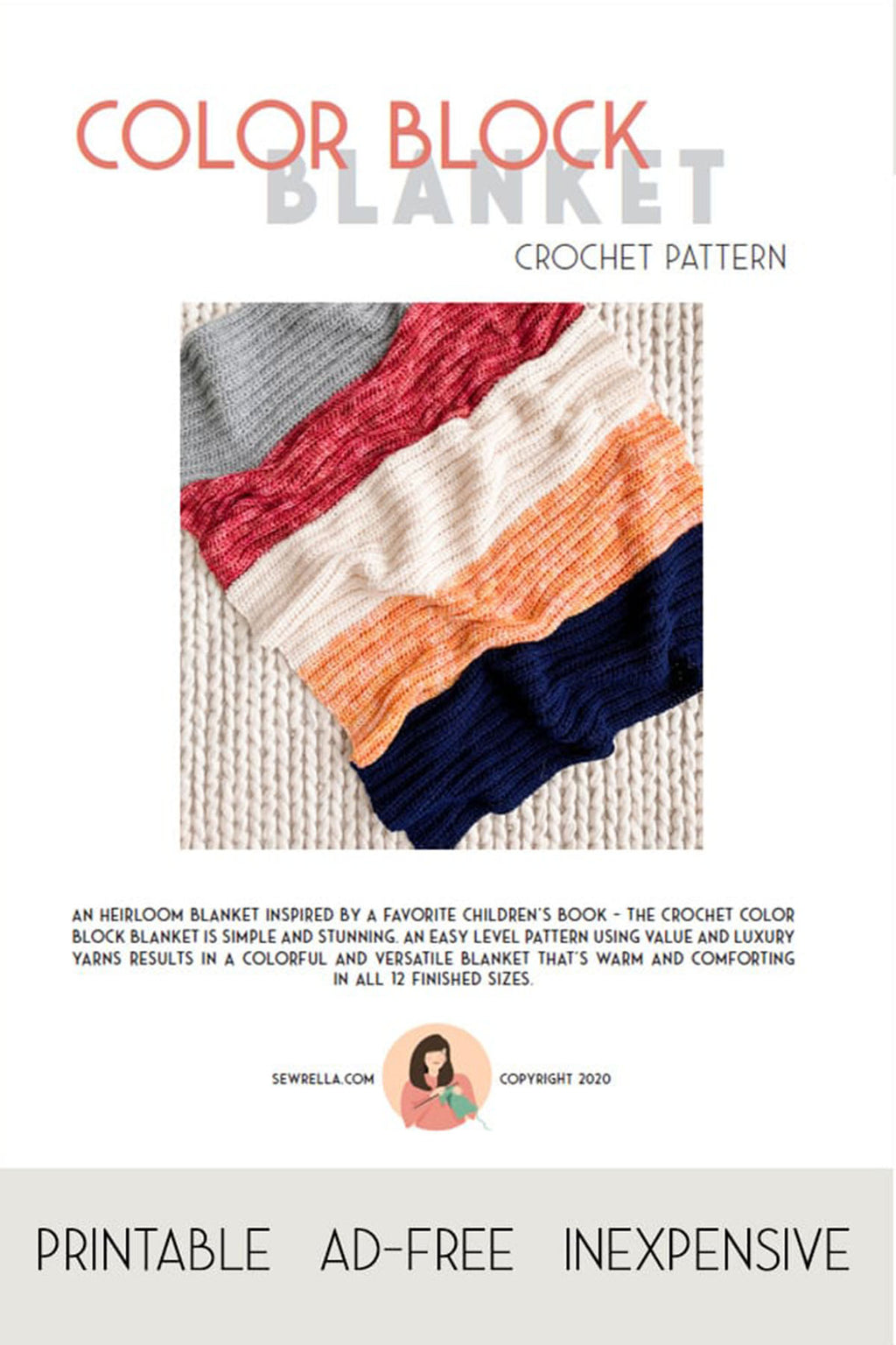 Crochet Blanket - in 12 sizes! - hand dyed yarn - free pattern